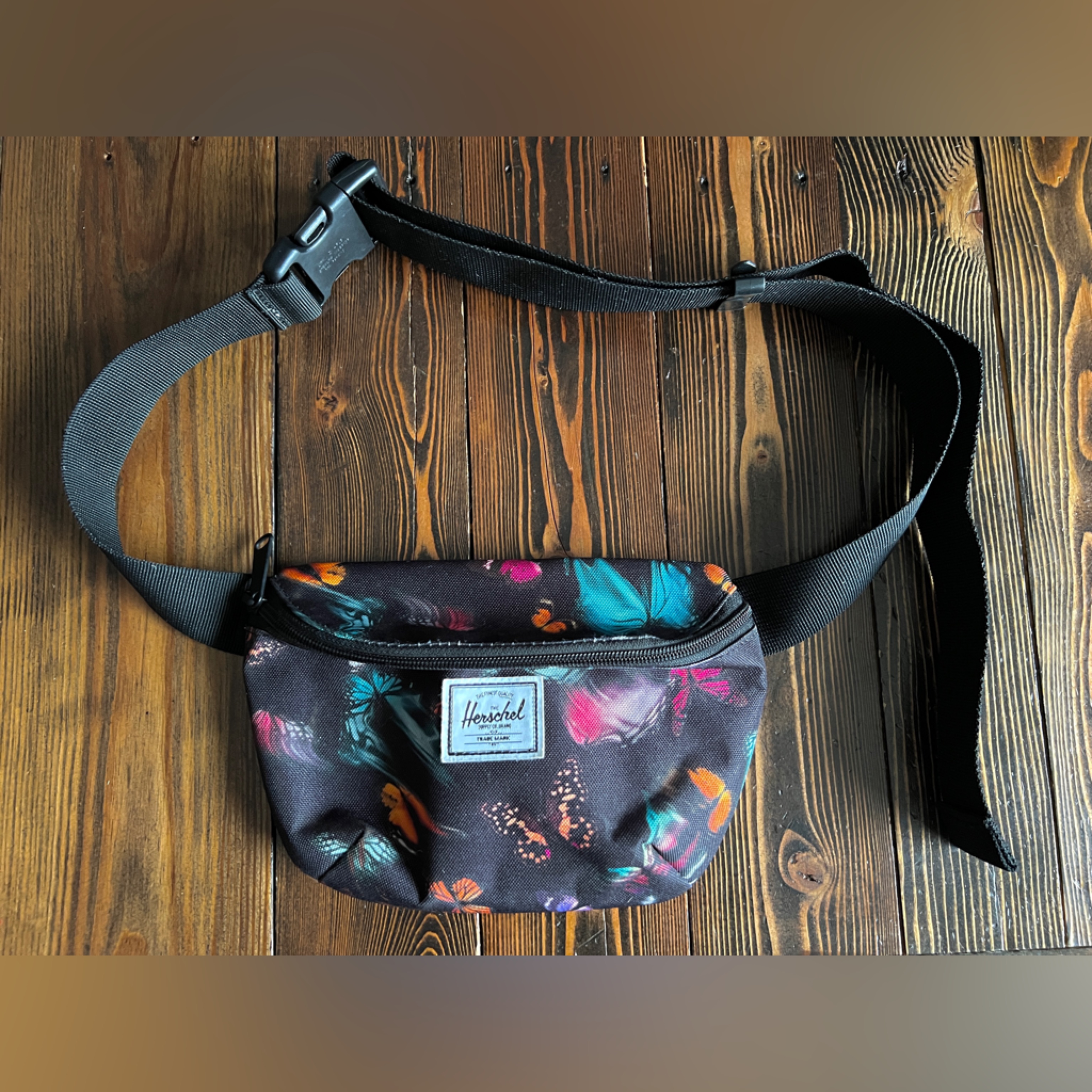 Herschel Canvas Butterfly Fanny Pack Waist Belt Crossbody Bag Adjustable